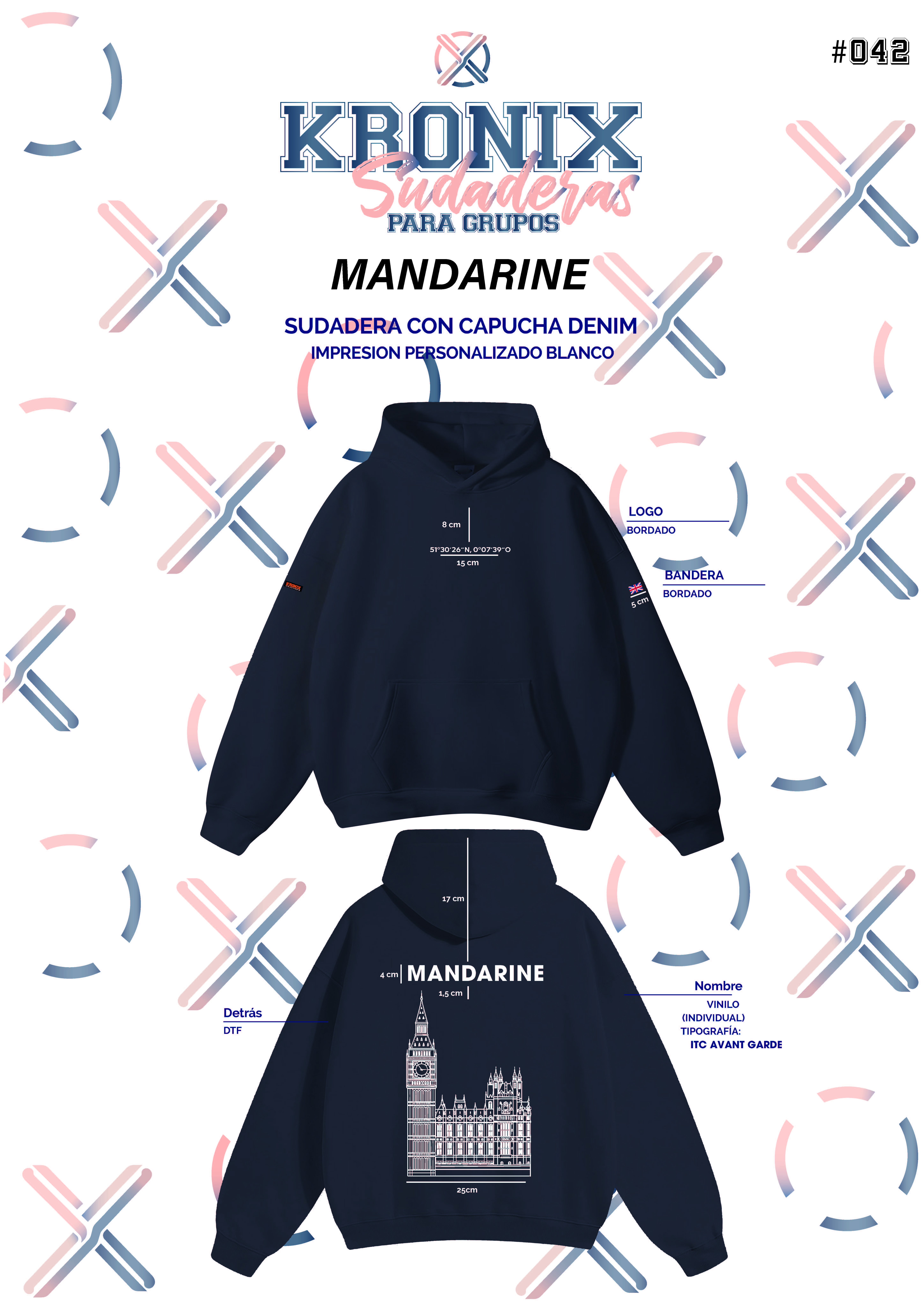 Ejemplo de sudadera de graduación personalizada